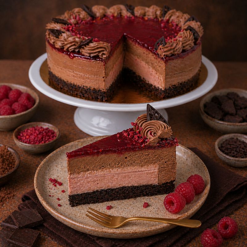 Málnás brownie tortaszelet – Kép 3