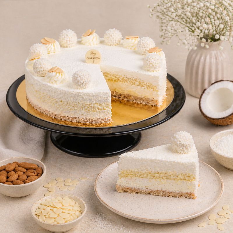 Kókuszos mandula tortaszelet – Kép 3