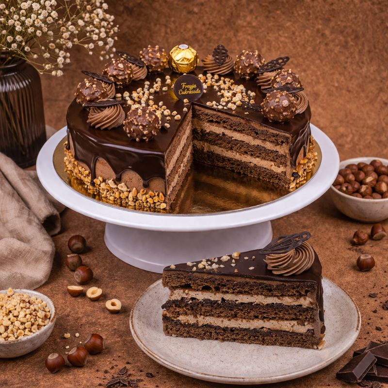 Mogyorós csokoládé tortaszelet – Kép 3