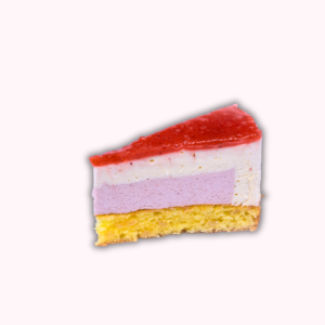 Fehércsokoládés-epres mousse tortaszelet