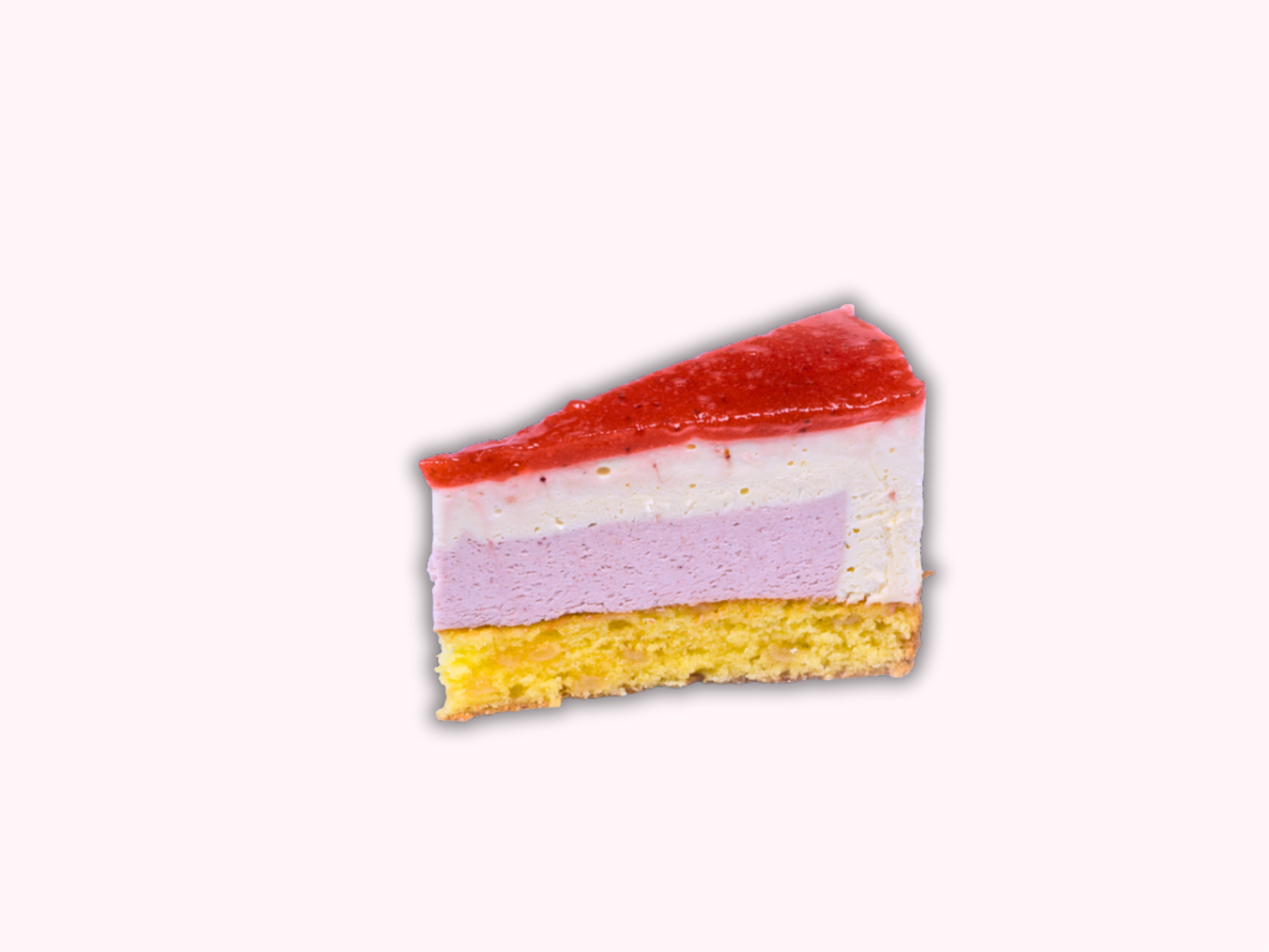 Fehércsokoládés-epres mousse tortaszelet
